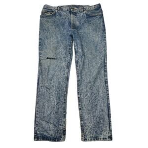 Lee VTG 80s Original Relaxed Fit Jeans Acid Stone Wash Union Made USA Mens 38x30